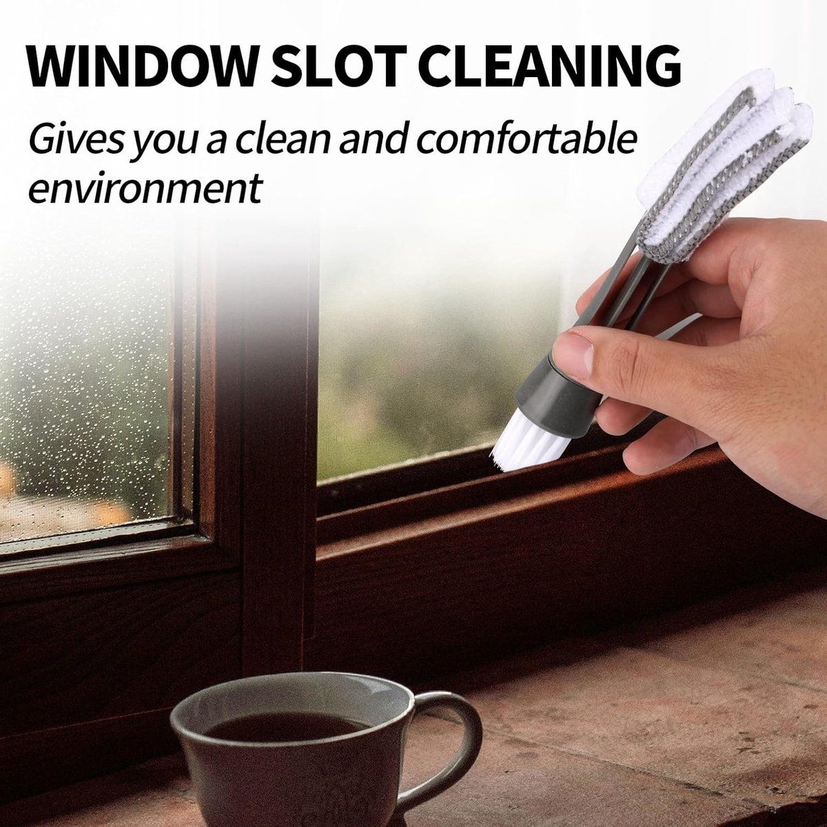 4 Pcs Blind Cleaner Brush with Microfiber Cloth Covers, Double-Sided Dust Removal Cleaning Tool for Window Blinds, Air Conditioner Vents and Car Vents