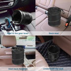 Car Trash Can, 2 Packs Mini Collapsible Pop-up Car Garbage Can, Waterproof Hanging Car Trash Bag with Velcro, Car Trash Bin, Black