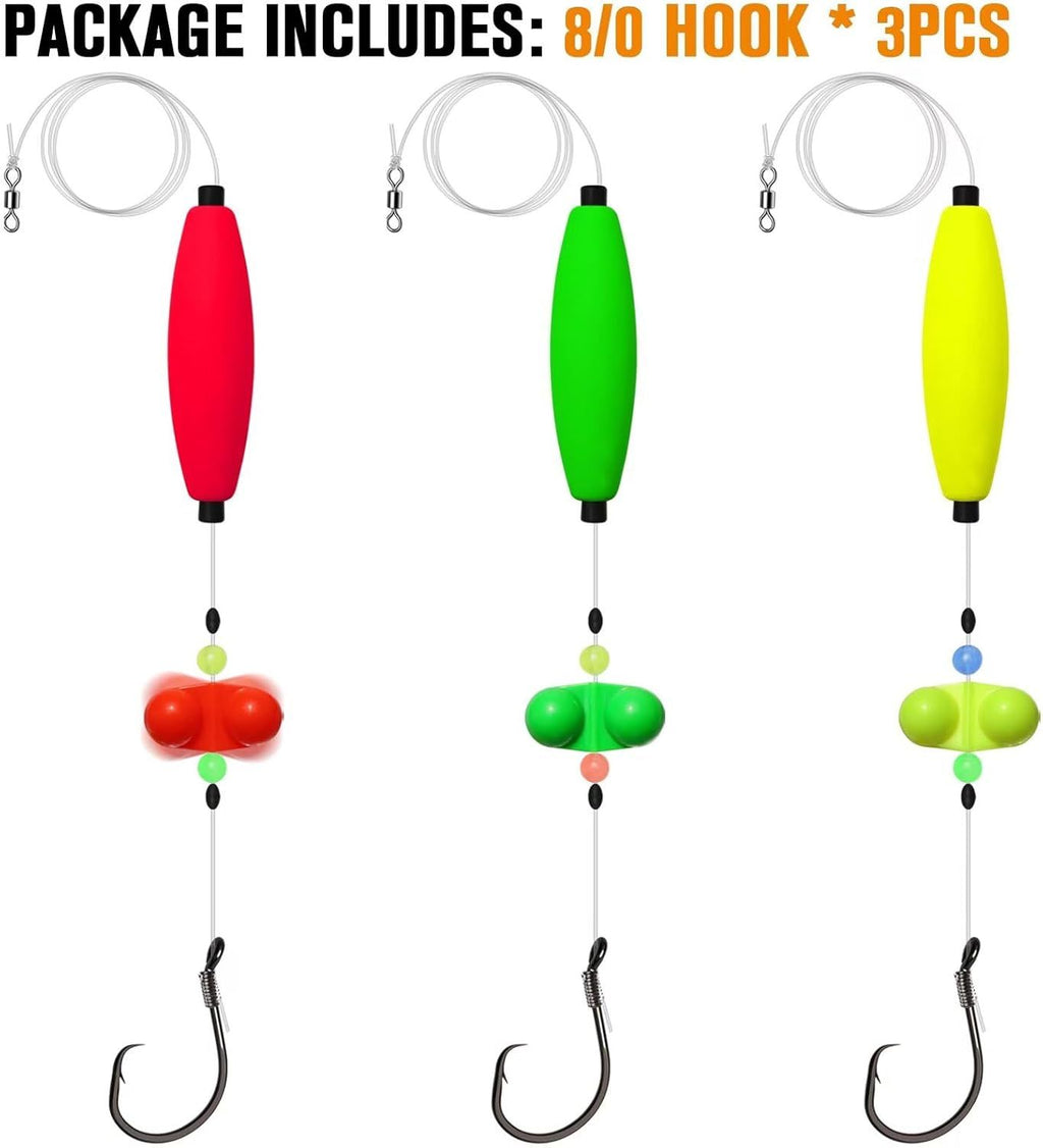 Pre-Tied Catfish Rig System, 23 Inch 55LB Santee Cooper Catfish Float Rig with Adjustable EVA Slip Float and High Carbon Circle Hooks 5/0 6/0 8/0, Ready-to-Fish for River and Bank FishingPre-Tied Catfish Rig System, 23 Inch 55LB Santee Cooper Catfish Floa