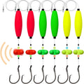 Pre-Tied Catfish Rig System, 23 Inch 55LB Santee Cooper Catfish Float Rig with Adjustable EVA Slip Float and High Carbon Circle Hooks 5/0 6/0 8/0, Ready-to-Fish for River and Bank Fishing(Cigar Float-8/0Hook * 6PCS)