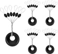 240 Pieces Middle-Sized Fishing Rubber Bobber Beads Stoppers 6 in 1 Black Float Sinker Stops(S)