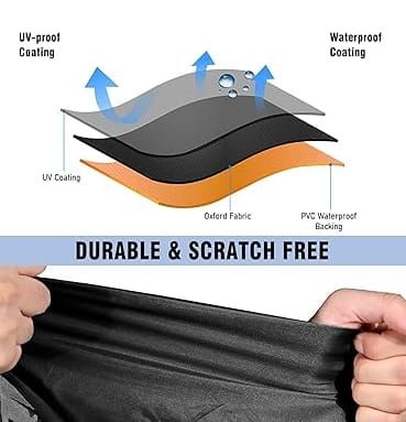 600D Oxford Cloth Boat Cover for 20-22 Feet V-Hull Boat, Waterproof UV Protection Dustproof Marine Cover for 20'~22' Speedboat Motor Yacht, Adjustable Strap & Elastic Hem for Outdoor Storage & Trailer Transport