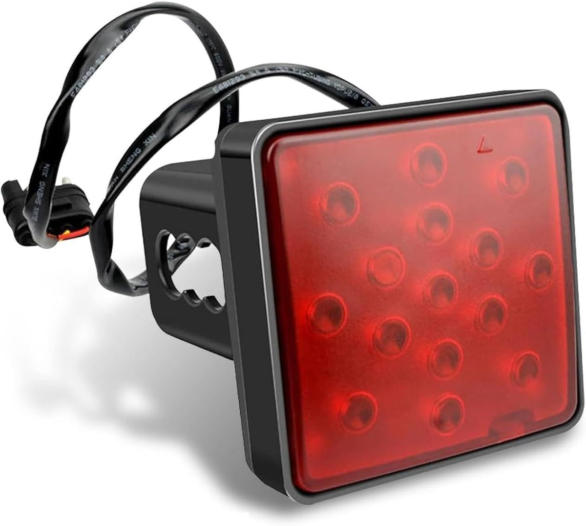 Trailer Brake Light, 15 LED Super Bright Tail Lamp with Anti-vibration Waterproof Housing, Non Flicker Plug and Play Square Bulb, Universal Exterior Lighting Accessory for Towing Truck (Red)