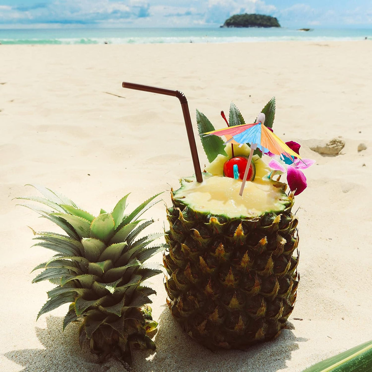 40 Pieces Drink Umbrellas Cocktail Accessories Colorful Tropical Tree Paper Umbrellas Drink Picks Bamboo Toothpicks Handmade for Bar Hawaii Party Decoration Christmas Party Favors(Classic Colors)