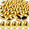 30 Pcs Gold Easter Eggs,2.3" Bulk Plastic Metallic Empty Easter Eggs,Fillable Shiny Golden Easter Egg for Easter Hunt Supplies,Basket Stuffers,Party Favor