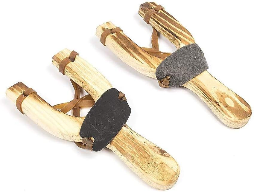 Wooden Slingshot, 2PCS Solid Wood Slingshot with Classic Construction for Outdoor Hunting Sports, Camping, Shooting, Hiking for Adults