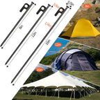 8 Pack 8in Heavy Duty Forged Steel Tent Stakes and Hammer Set, with Storage Pouch, Available in Rocky Place