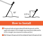 8 Pack 8in Heavy Duty Forged Steel Tent Stakes and Hammer Set, with Storage Pouch, Available in Rocky Place