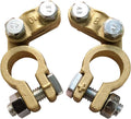 Brass Battery Terminal Ends, Top Post Battery Terminals Connector Set for Marine Car Boat RV Vehicles (1 Pair)