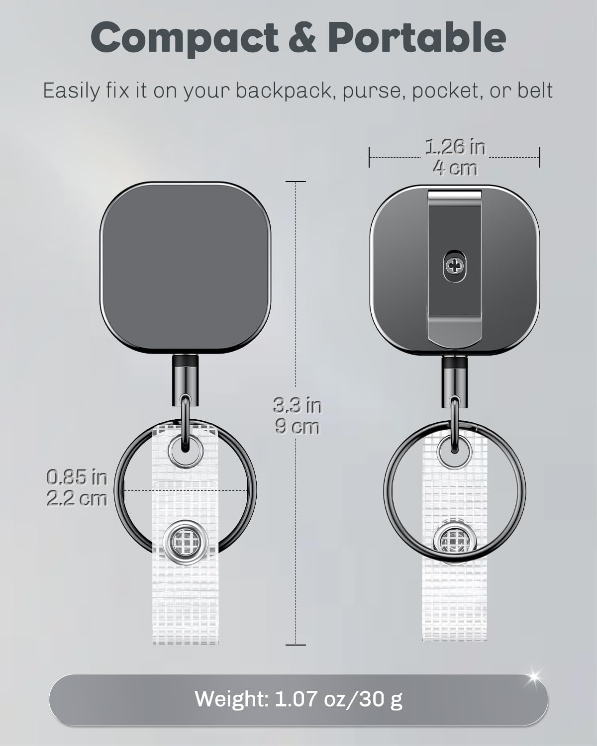 3 Pack Sliding ID Badge Holder Hard Black Vertical Plastic Card Case and 2 Pack Metal Retractable Keychain Heavy Duty Metal Retractable Badge Reel