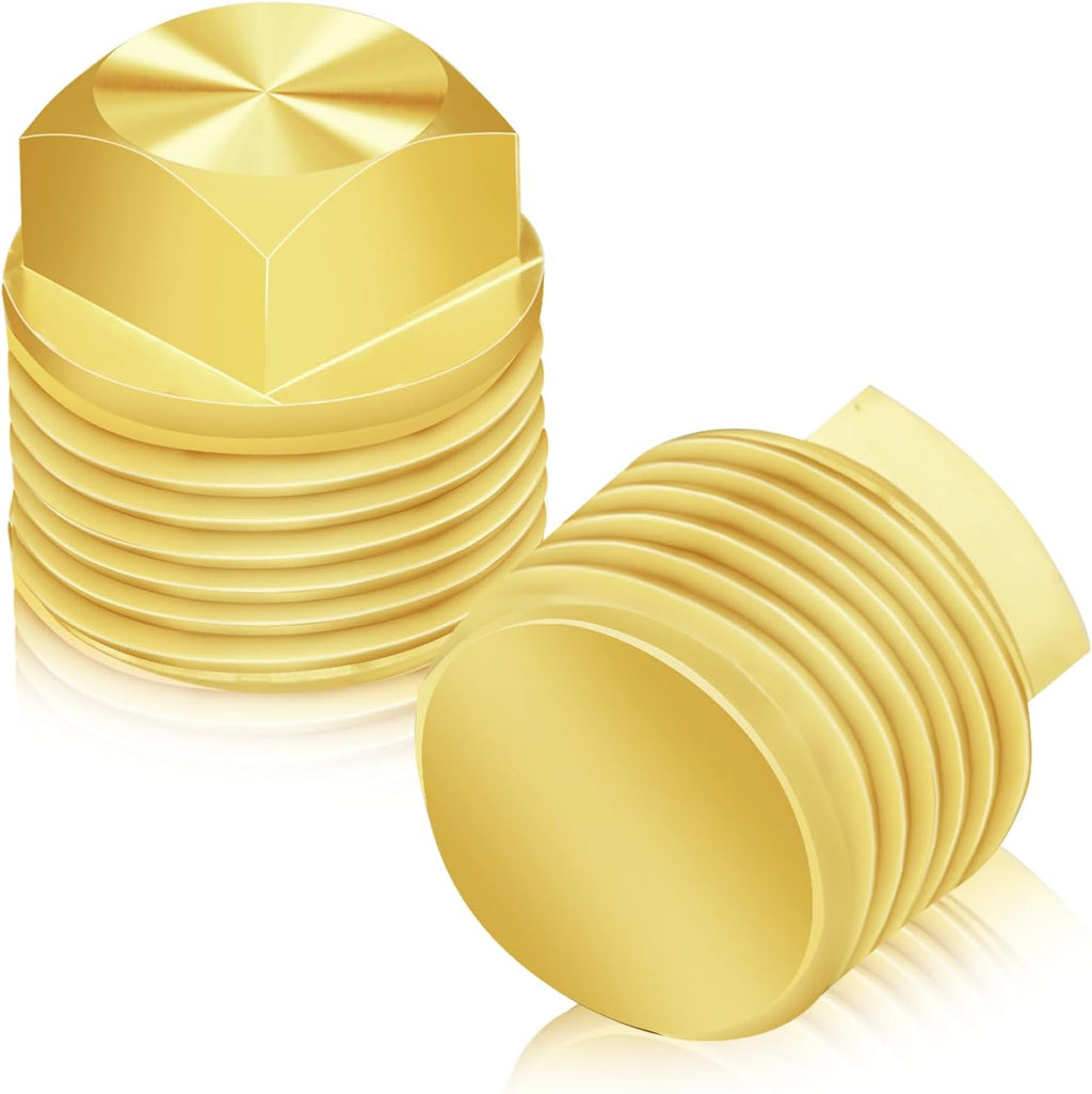 2 Pcs Boat Drain Plug, Solid Brass Boat Plug 1/2 Inch NPT Boat Plugs Hull Spare Garboard Drain Plug Compatible with Glastron Bayliner Sea Ray Four Winns Starcraft Boat Parts, Suitable for Most Hulls