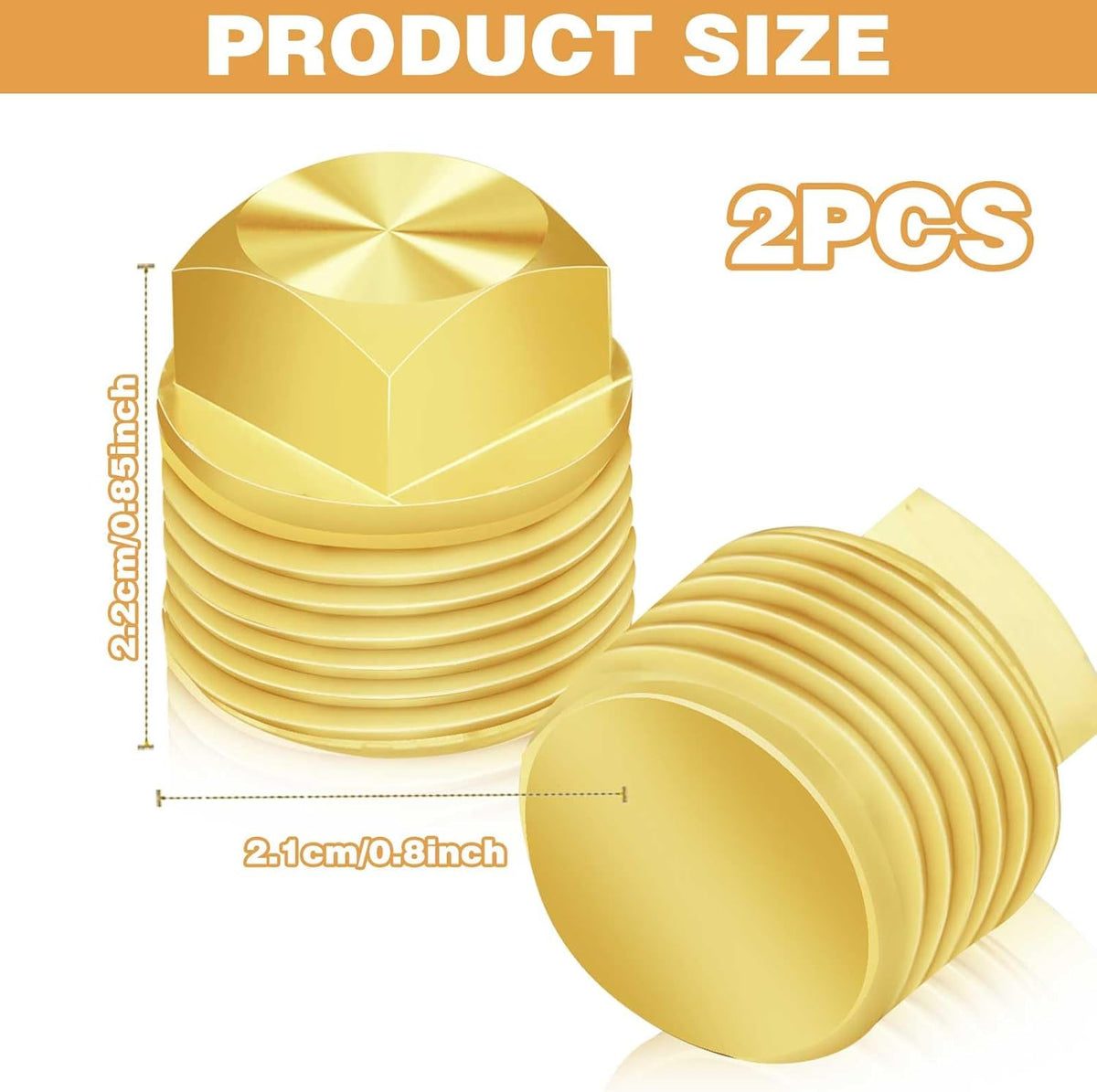 2 Pcs Boat Drain Plug, Solid Brass Boat Plug 1/2 Inch NPT Boat Plugs Hull Spare Garboard Drain Plug Compatible with Glastron Bayliner Sea Ray Four Winns Starcraft Boat Parts, Suitable for Most Hulls