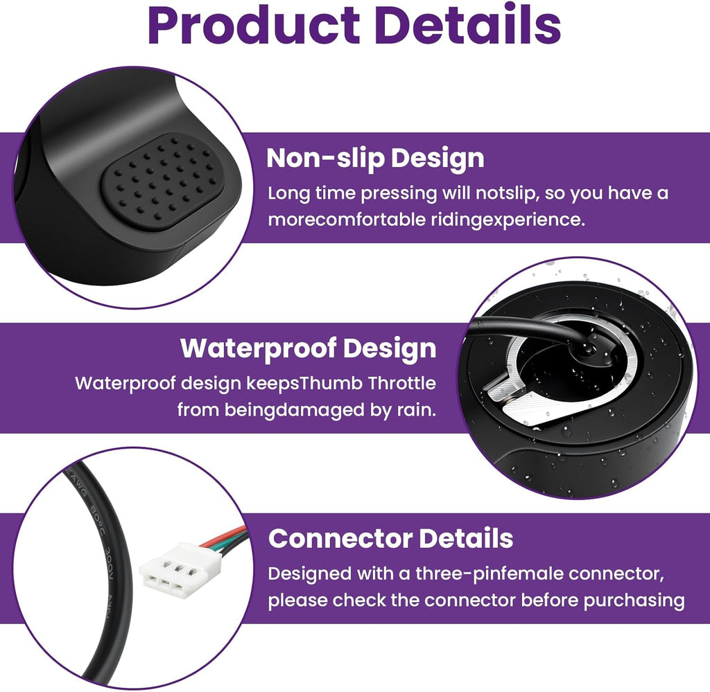 Thumb Throttle with Protector for Go-trax GXL V2, Electric Scooter Accelerator Speed Control, Compatible with Go-trax