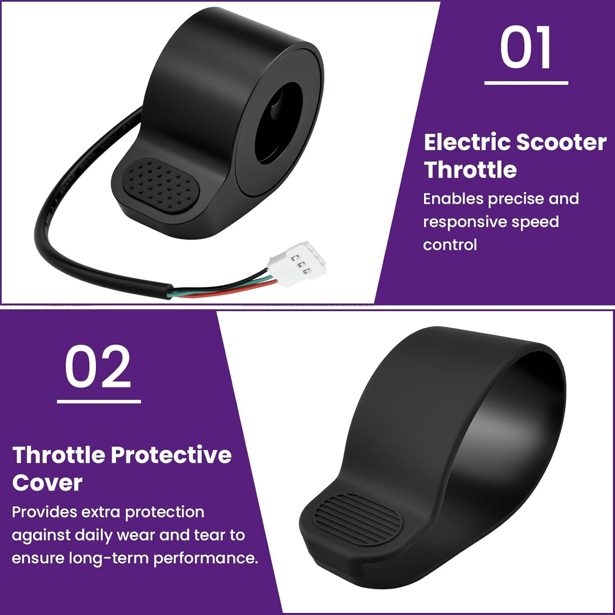 Thumb Throttle with Protector for Go-trax GXL V2, Electric Scooter Accelerator Speed Control, Compatible with Go-trax