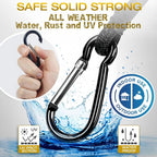 4 Pack Bungee Cords with Carabiner Outdoor Climbing Bounce Rope Elastic Tie Down Straps with Hooks Mini Short Bungee Straps Dual-Hook Design for Tents Cargo Kayak Boat Luggage (Black-12)