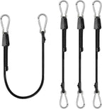 4 Pack 40 Inch Adjustable Carabiner Bungee Cords with Hooks Easy to Adjust from 35" to 60" Black Extra Strong Elastic Rope Outdoor Heavy Duty Bungee Straps for Camping Tarps Bike Rack Tent