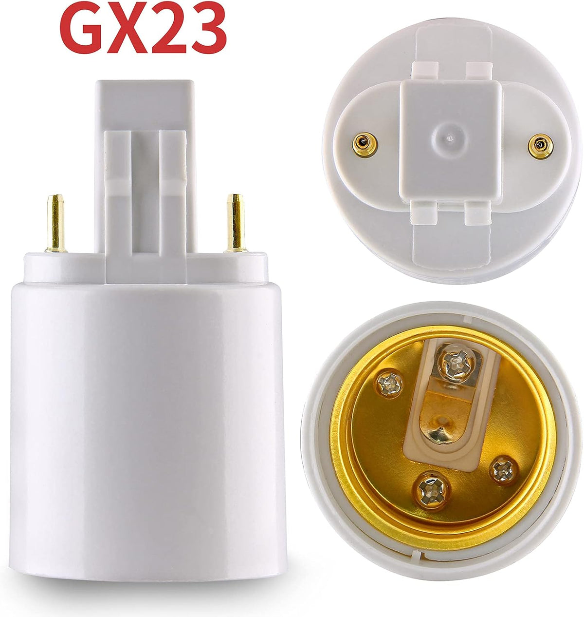 4pcs Gx23 to E26/E27 Socket Adapter, Gx23 to E27 Lamp Base Holder, 2 Pin Bulb Base Converter LED Accessories