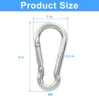 4Pack 2 inch Flag Pole Snap Clip Hooks Flagpole Attachment Spring Snap Hook Stainless Steel Carabiner Clips Heavy Duty Quick Link Carabiners for Indoor & Outdoor