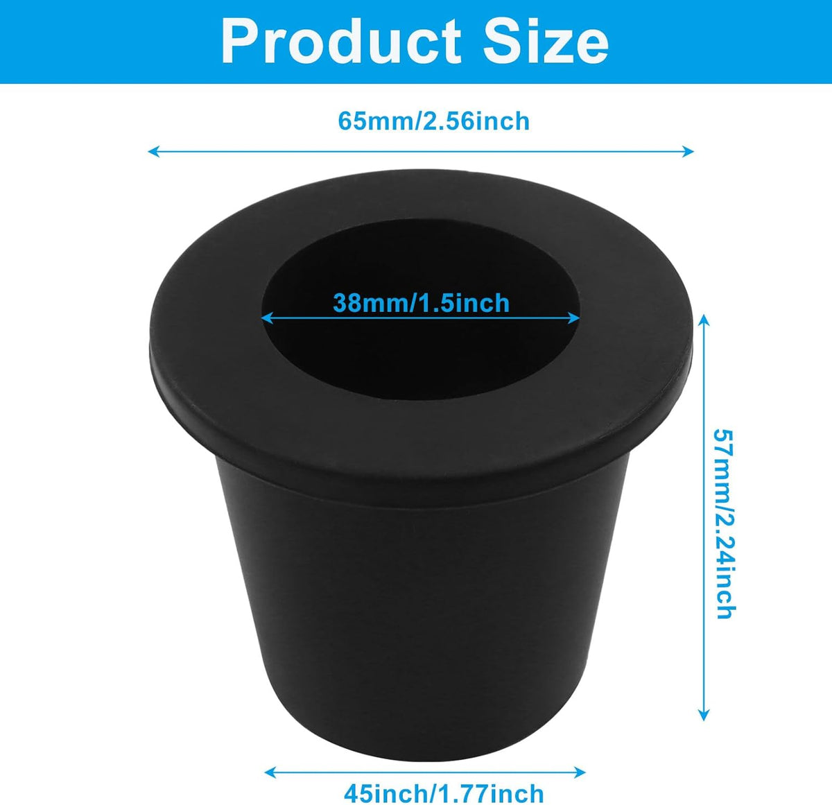2 Pack Umbrella Hole Plug Holder, Clear Cone Wedge Stabilizer Sleeve Umbrella Adapter, 1.5in 38mm Versatile Patio Table Accessories for Outdoor Beach Picnic/Yard Patio Users(Black)