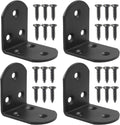 4 Pack Heavy Duty Floating Shelf Bracket, 1.97x1.97x1.5in, Stainless Steel Corner Brace 90 Degree, Durable Angle L Brackets for Furniture/Beds, Sofas, Tables, and Chairs, 50mm x 50mm, Black