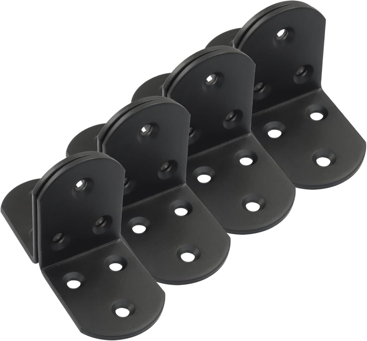 4 Pack Heavy Duty Floating Shelf Bracket, 1.97x1.97x1.5in, Stainless Steel Corner Brace 90 Degree, Durable Angle L Brackets for Furniture/Beds, Sofas, Tables, and Chairs, 50mm x 50mm, Black
