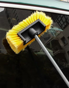 10in Car Wash Brush Head with Soft Bristle, for Cleaning Decks, Trucks, Car, RV, Boats, Home Siding, Camper, Yellow
