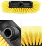 10in Car Wash Brush Head with Soft Bristle, for Cleaning Decks, Trucks, Car, RV, Boats, Home Siding, Camper, Yellow