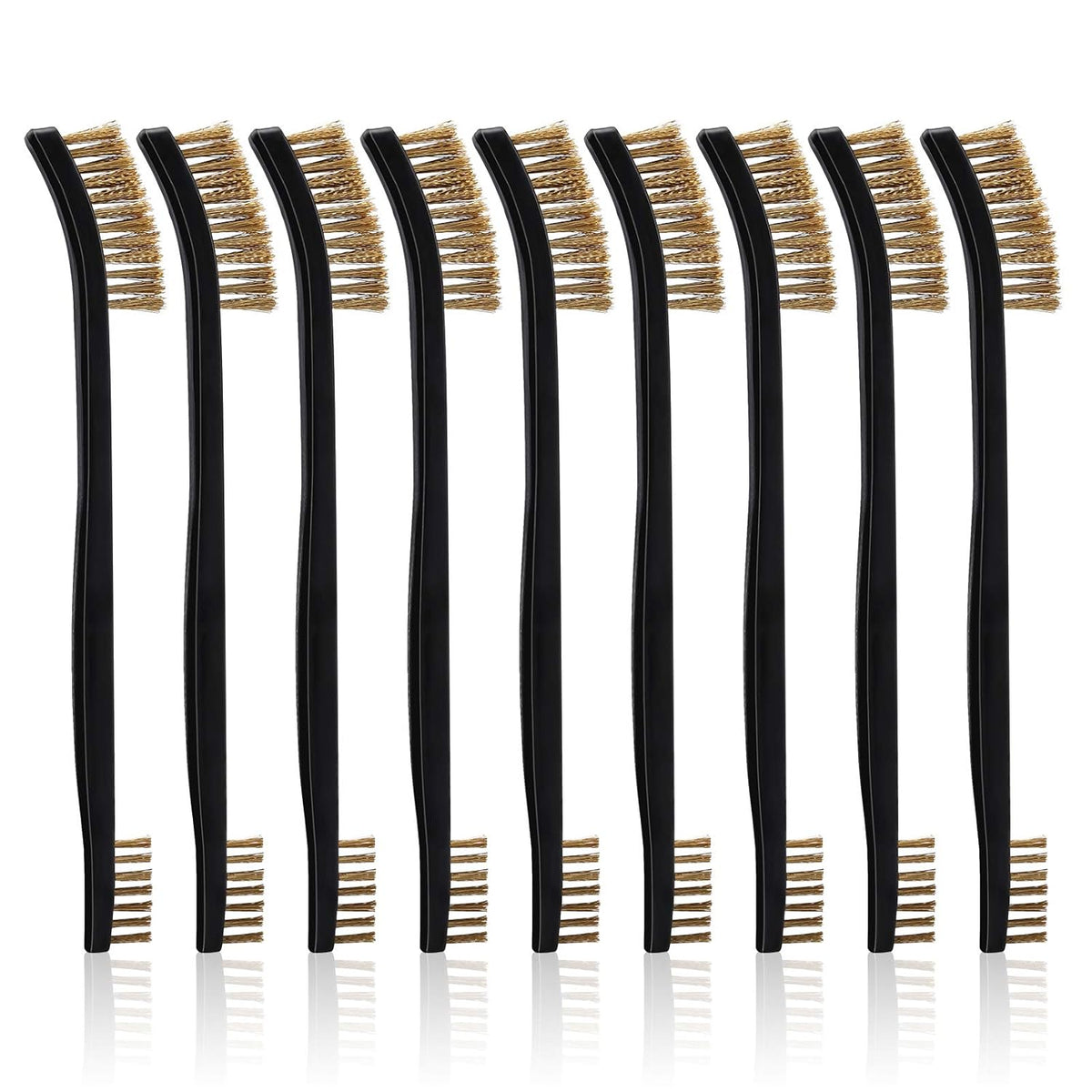 Scratch Brush Set for Gun Cleaning, Double-Ended Wire Bristle Brushes 9 Packs, All Purpose Gun Cleaner Kit, Handy Brass Scrub for Cleaning Welding Slag/Paint/Rust/Dirt