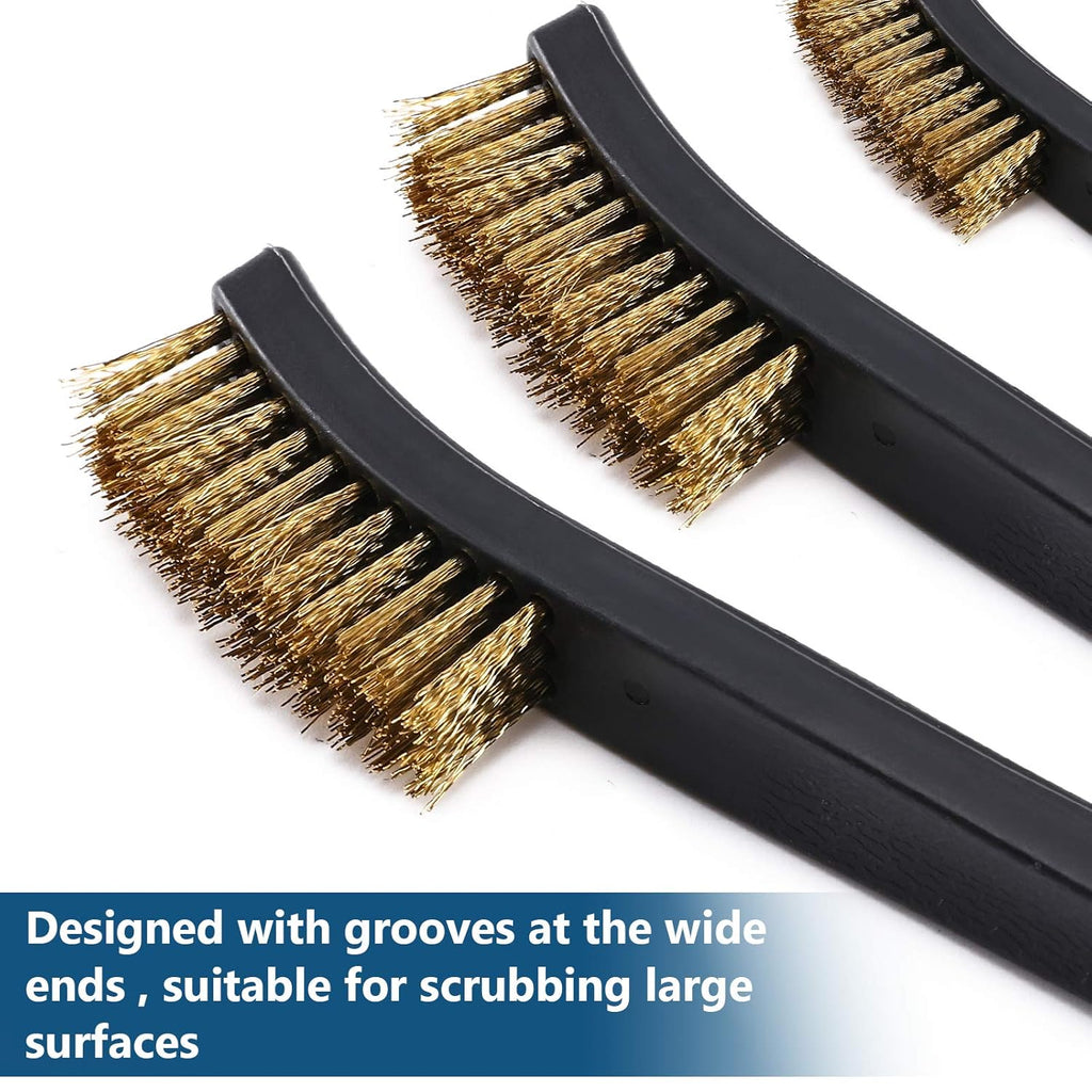 Scratch Brush Set for Gun Cleaning, Double-Ended Wire Bristle Brushes 9 Packs, All Purpose Gun Cleaner Kit, Handy Brass Scrub for Cleaning Welding Slag/Paint/Rust/Dirt