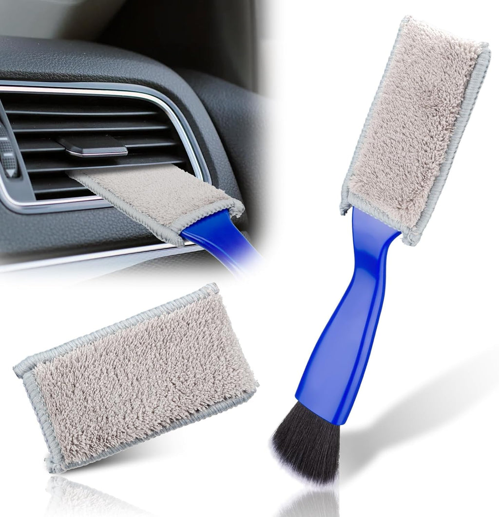 2-in-1 Interior Cleaner Brush for Car Ventilation & Dashboard - Microfiber Dust Cleaning Tool