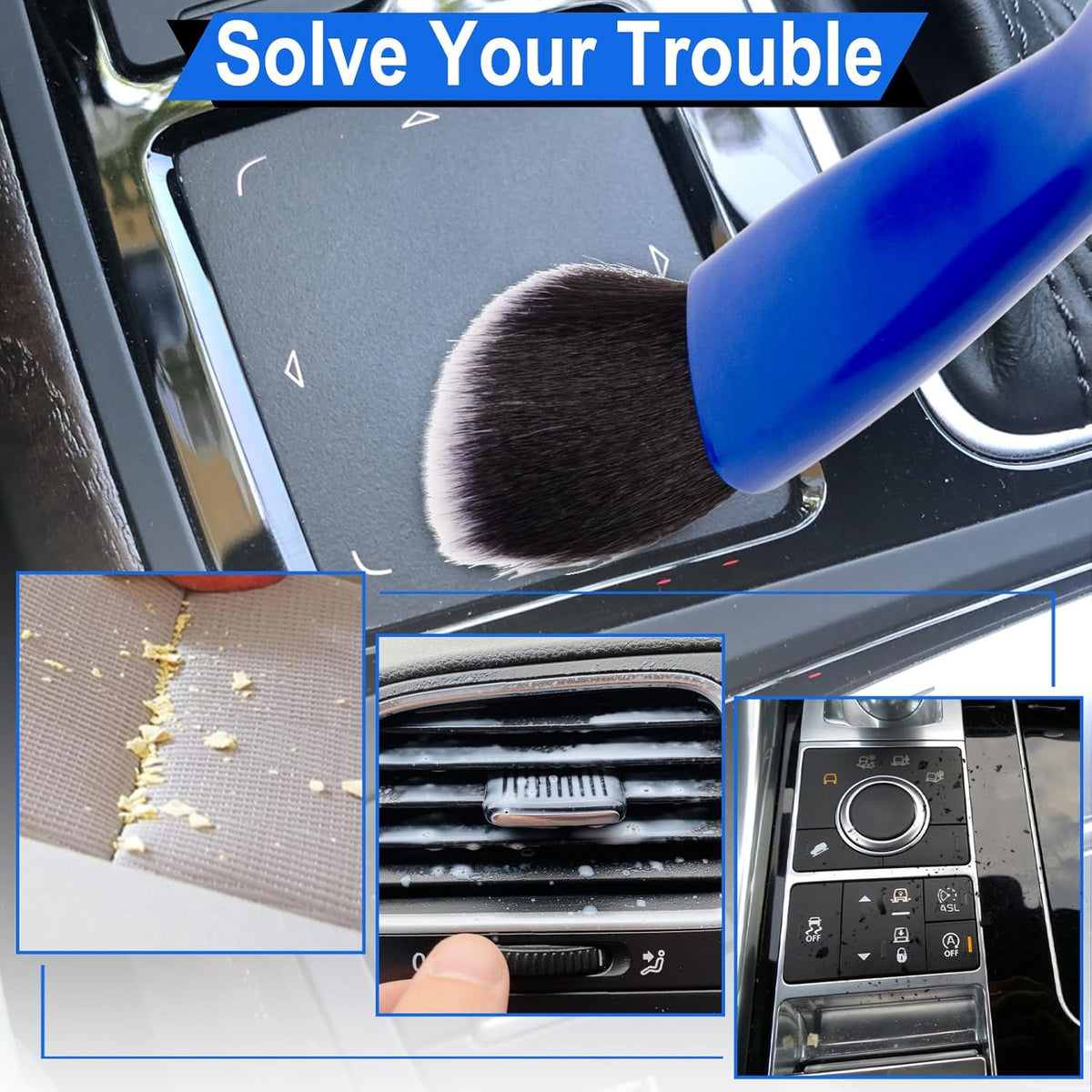 2-in-1 Interior Cleaner Brush for Car Ventilation & Dashboard - Microfiber Dust Cleaning Tool
