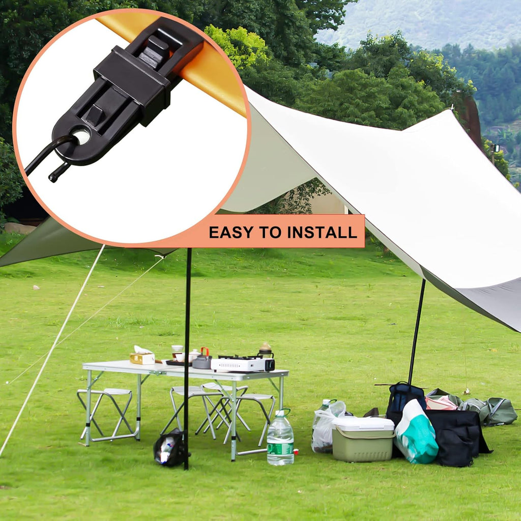 8 Pack Black Tarp Clips with Eyelets Heavy Duty Tent Canvas Clamps for Camping Caravan Awning Boat Outdoor Use