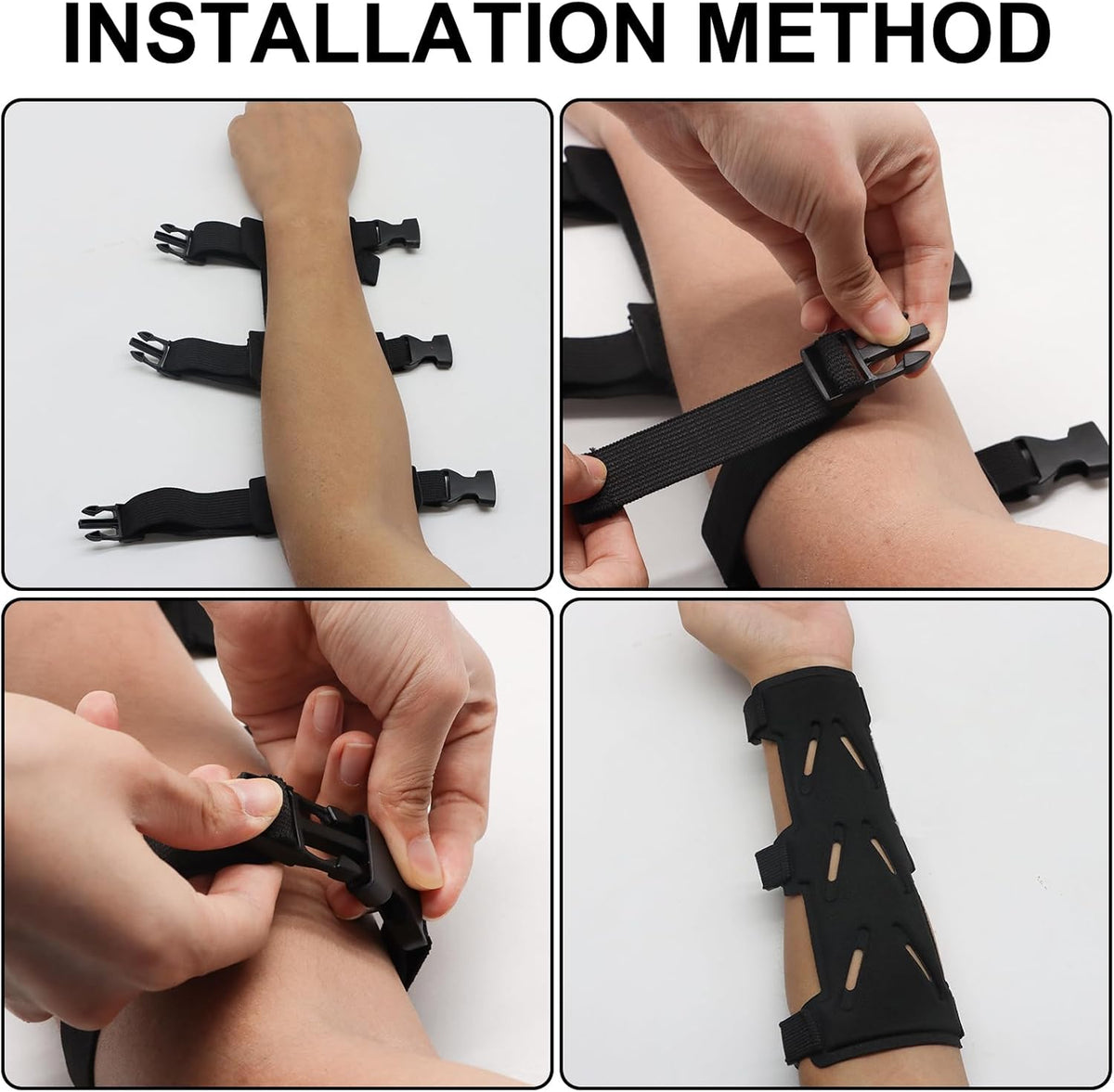 Archery Arm Guards - 1 Piece - Black - Adjustable - Wrist & Forearm Protection - Unisex - Suitable for Teens & Adults