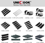 Universal Replacement Heavy Duty Adjustable Porcelain Steel Heat Plate Shield, Heat Tent, Flavorizer Bar, Burner Cover, Flame Tamer for Gas Grill, Extends from 11.75" up to 21" L, 4 Pack