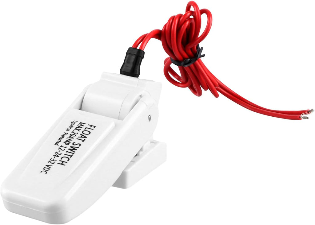 2 Pack Heavy-Duty Automatic Boat Bilge Pump Float Switch | Moisture Tight, Ignition Protected - 12/24/32VDC, 20A, Ultrasonic Welding Seals, for Boats Electric Water Pumps