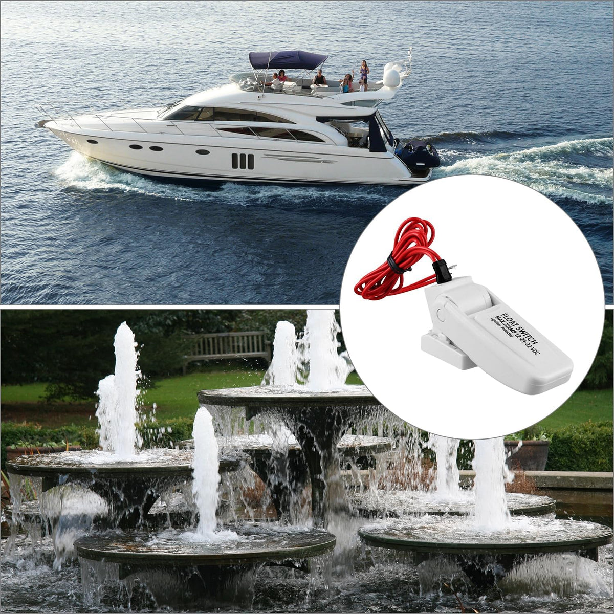 2 Pack Heavy-Duty Automatic Boat Bilge Pump Float Switch | Moisture Tight, Ignition Protected - 12/24/32VDC, 20A, Ultrasonic Welding Seals, for Boats Electric Water Pumps