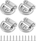 Marine Folding Pad Eye, 4 Pack Marine Grade Stainless Steel 316 D Ring Anchor, 44mm x 40mm Heavy Duty Desk Tie Down Anchor with Plate, for Marine Trailer Boats Truck