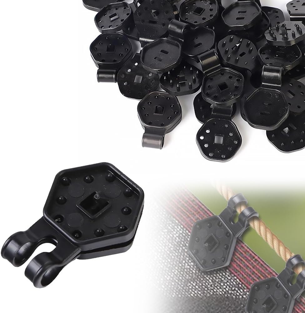 Shade Cloth Heavy Duty Lock Grip, 2026 New Greenhouse Shade Cloth Fix Clamp Tent Clips Windproof Awning Clamp Grip, Upgrade Greenhouse Cloths Fix Clamp 30/50/60Pcs Lock Grip Set (30, Black)