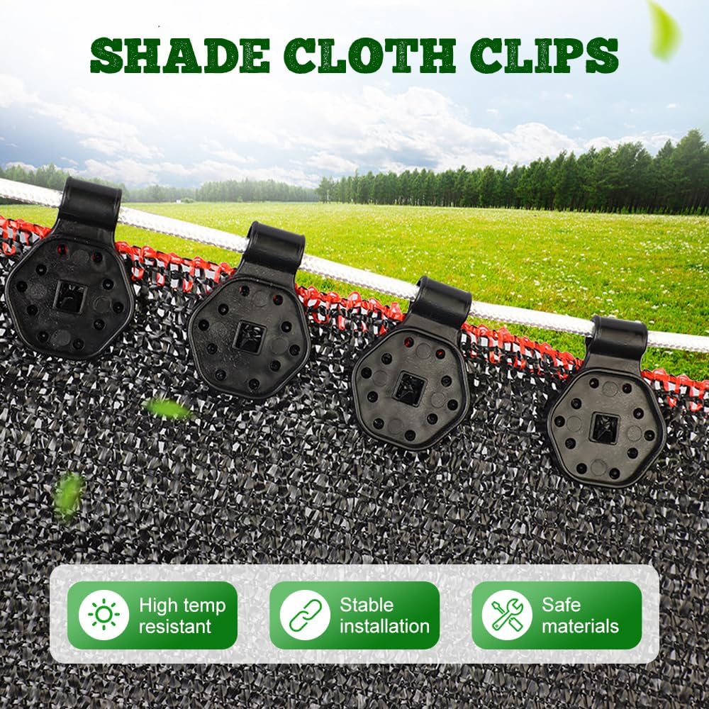 Shade Cloth Heavy Duty Lock Grip, 2026 New Greenhouse Shade Cloth Fix Clamp Tent Clips Windproof Awning Clamp Grip, Upgrade Greenhouse Cloths Fix Clamp 30/50/60Pcs Lock Grip Set (30, Black)