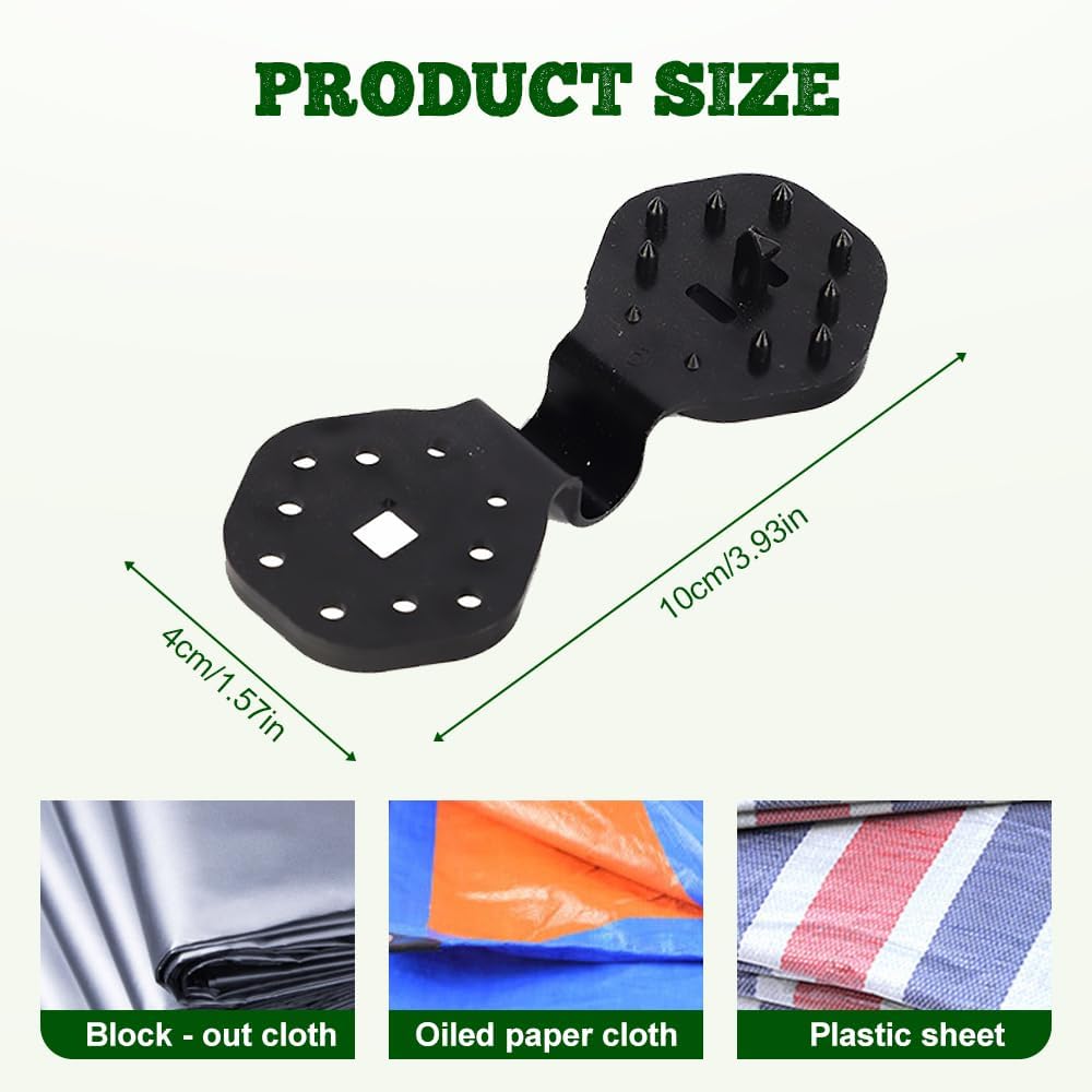 Shade Cloth Heavy Duty Lock Grip, 2026 New Greenhouse Shade Cloth Fix Clamp Tent Clips Windproof Awning Clamp Grip, Upgrade Greenhouse Cloths Fix Clamp 30/50/60Pcs Lock Grip Set (30, Black)