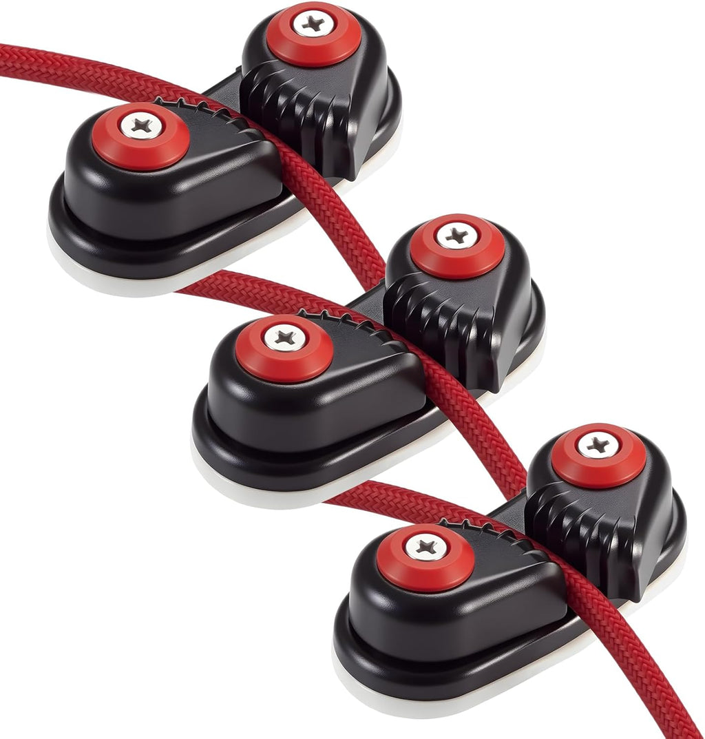 3 Pcs Kayak Cam Cleats Rope Cam Rope Cleat Lock Aluminum Cams Cleats Fast Entry Boat Dock Cleat for Line Sizes Upto 5/8-inch for Sailing Sailboat Kayak Boat Canoe Dinghy