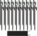 20Pcs Tent Stakes, 16in Heavy Duty Tent Stakes, Dia 0.35" Forged Steel Stakes Heavy Duty for Tent Used on Rocks, Grassland, Snowfield(20Pcs 16in Stakes)