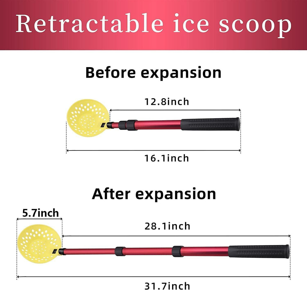 Adjustable Ice Fishing Skimmer Scoop-Winter Ice Fishing Scooper with Long Handle-Ice Fishing Gear for Scooping out Ice While Fishing