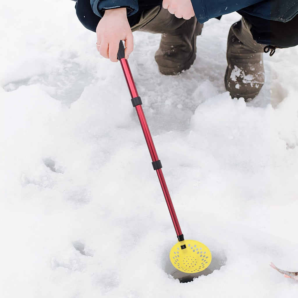 Adjustable Ice Fishing Skimmer Scoop-Winter Ice Fishing Scooper with Long Handle-Ice Fishing Gear for Scooping out Ice While Fishing