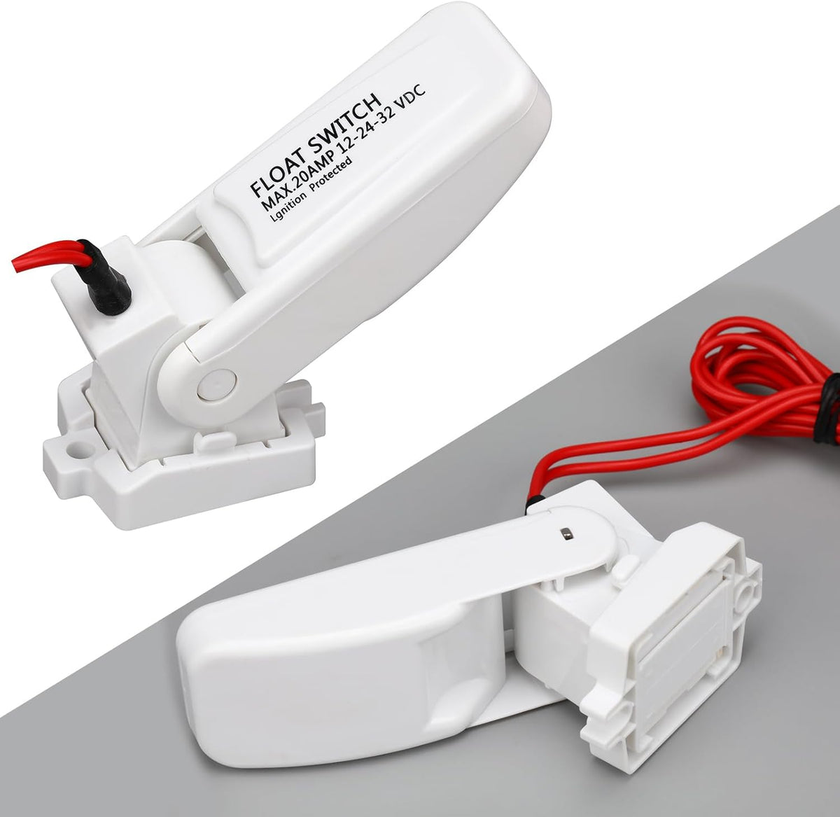 Landhoow Automatic Boat Bilge Pump Float Switch, 12v 24v 32v Bilge Float Switch Moisture Tight Seals for Automatic Electric Water Pump Accessories Ignition Protected