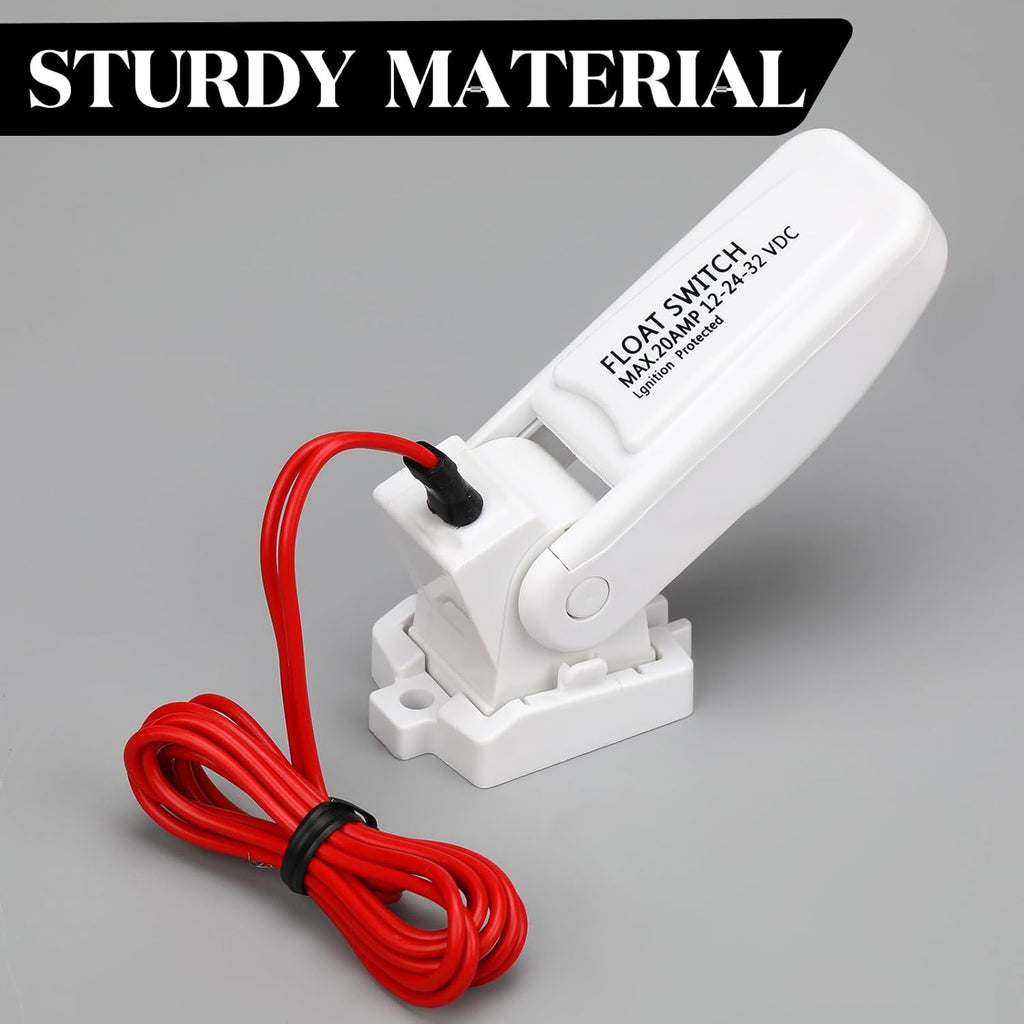 Landhoow Automatic Boat Bilge Pump Float Switch, 12v 24v 32v Bilge Float Switch Moisture Tight Seals for Automatic Electric Water Pump Accessories Ignition Protected