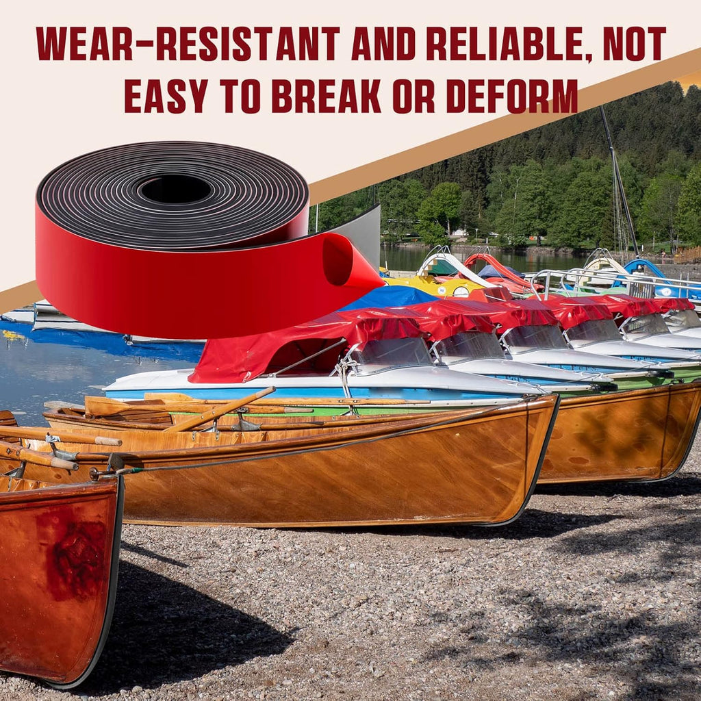Amylove Kayak Keel Guard Self Adhesive DIY Kayak Keel Guard for Fiberglass Boat Protector Tape for Aluminum Boat Canoe Hull Prevent Scratches Damage Scars from Rocks Oyster Beds Black