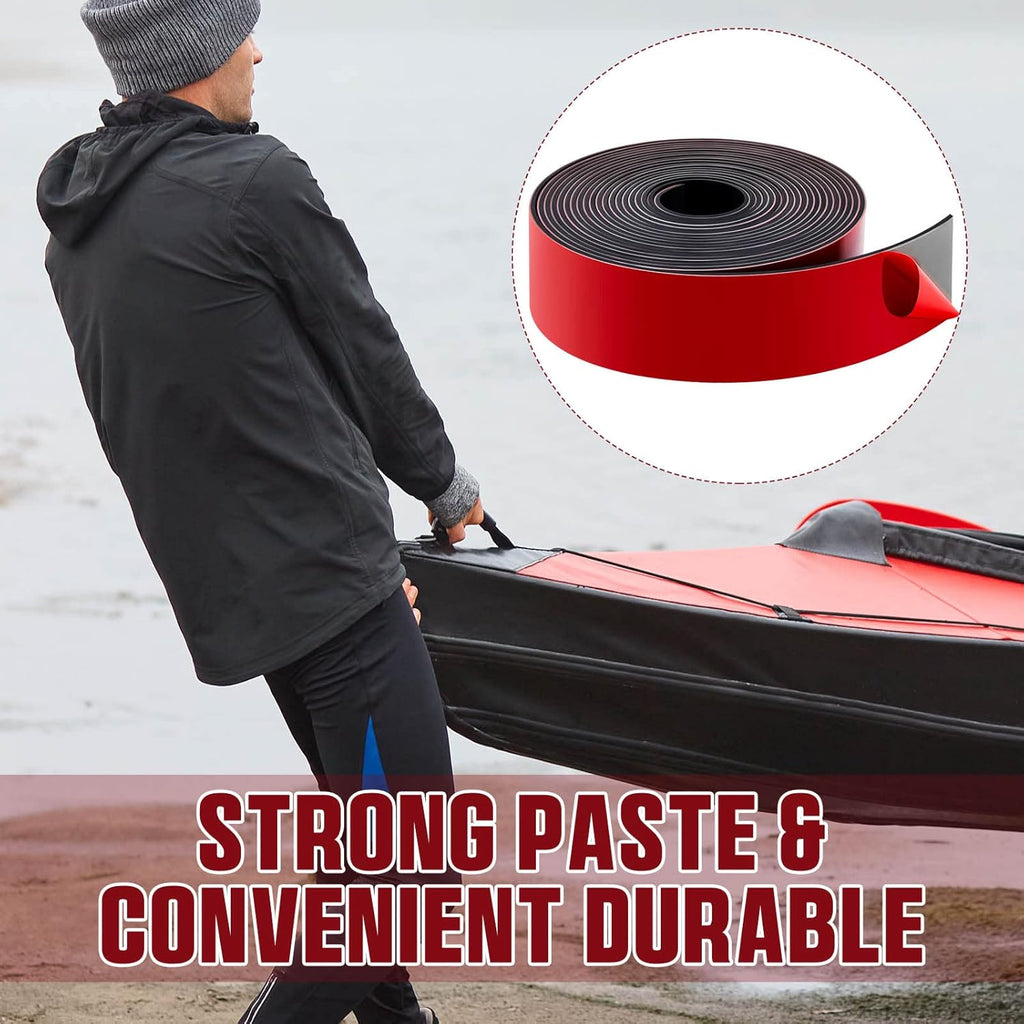 Amylove Kayak Keel Guard Self Adhesive DIY Kayak Keel Guard for Fiberglass Boat Protector Tape for Aluminum Boat Canoe Hull Prevent Scratches Damage Scars from Rocks Oyster Beds Black