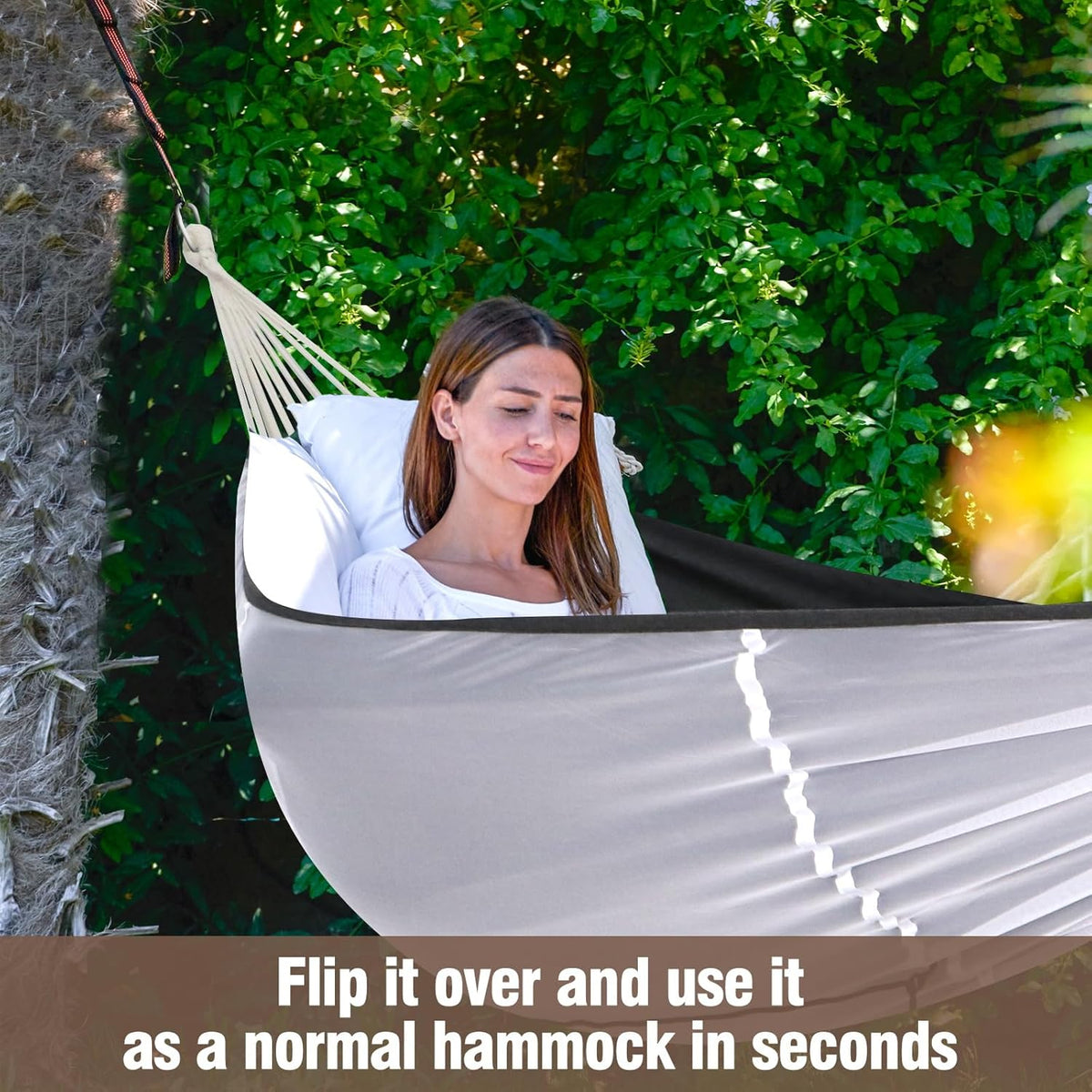 Camping Hammock with Mosquito Netting and Tree Straps - Sturdy Up to 450lbs for Outdoor, Backyard, Backpacking, Hiking