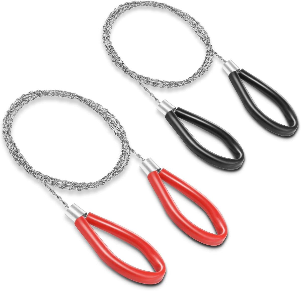 2pcs Cable Wire Saw for PVC, Stainless Steel Pocket Chainsaw Rope Backpack Gear, 31.3" Rope Saw for PE and ABS Plastic Pipes, Emergency Survival Outdoor Camping Hiking Hunting Kits